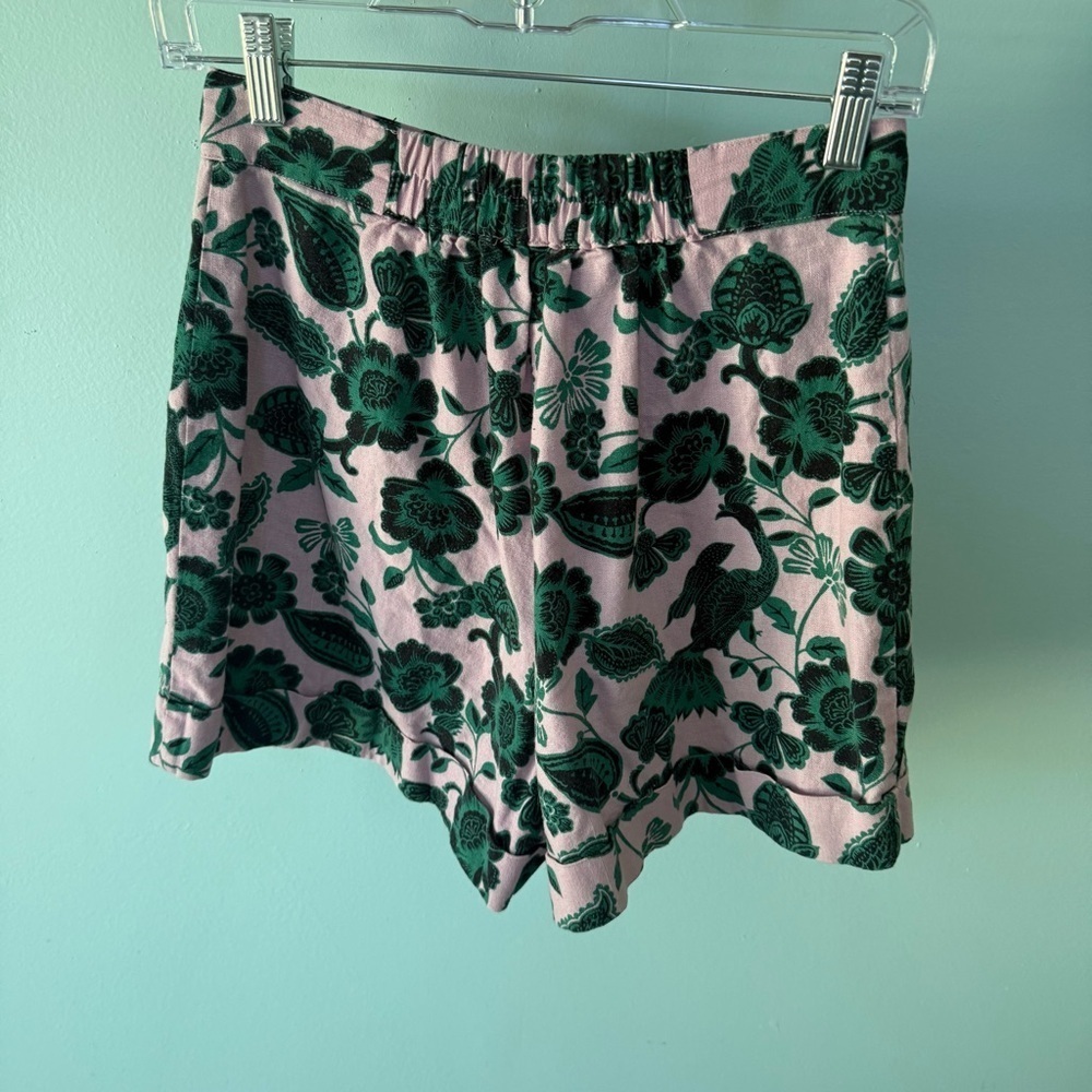 Anthropologie Corey Lynn Calter Gardenia Shorts Floral Elastic Waist Size Small - Picture 9 of 12